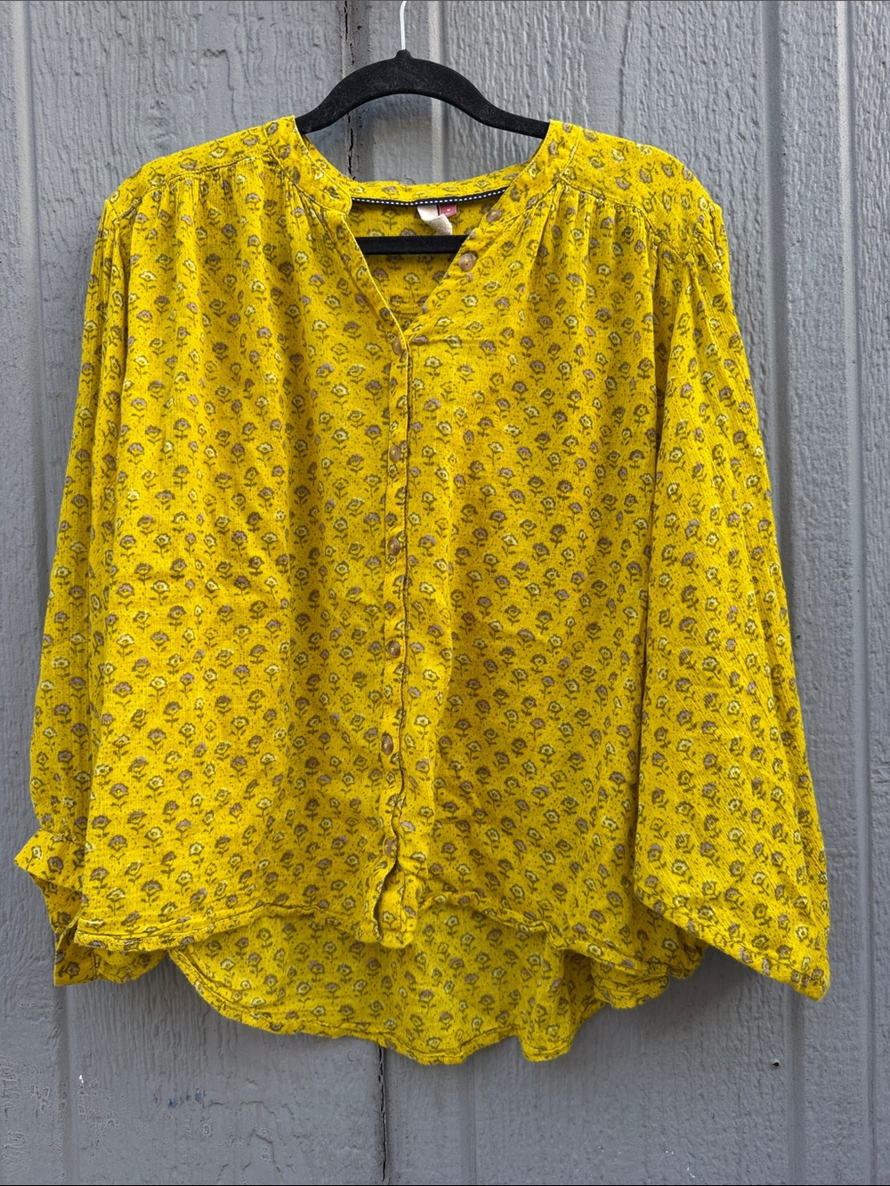 Anthropologie Pilcro Printed Batwing Floral Button-Front Blouse Size: M - Picture 2 of 9